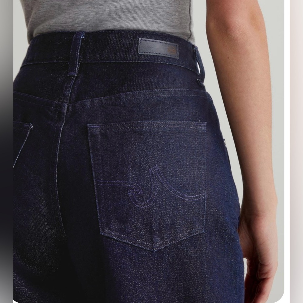 AG Dark Blue Wide-Leg Jean with silver shimmer and cuff - 26 - Picture 6 of 15
